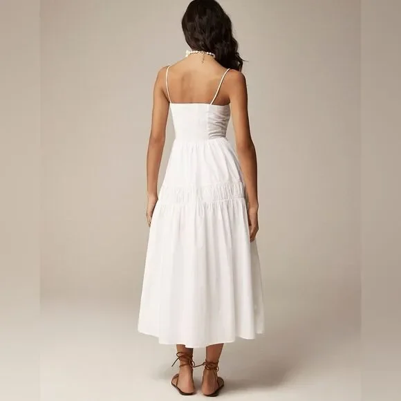 NWT J CREW A-line midi dress in cotton poplin - Picture 3 of 8